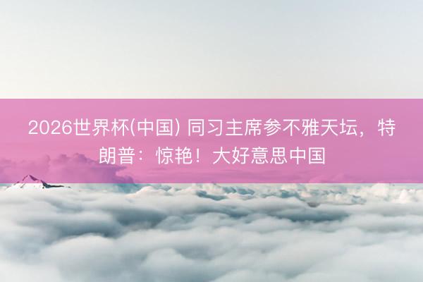 2026世界杯(中国) 同习主席参不雅天坛，特朗普：惊艳！大好意思中国