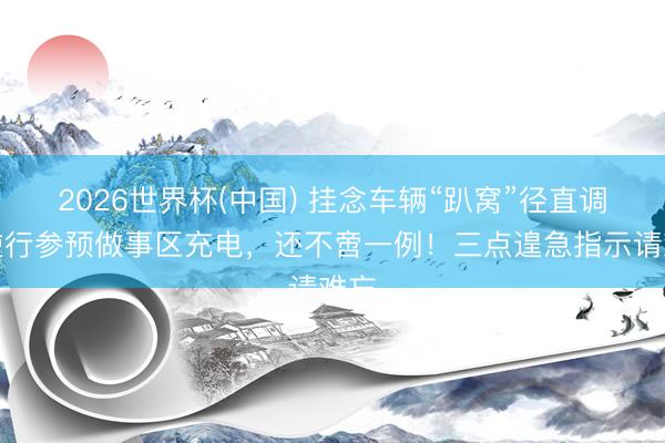 2026世界杯(中国) 挂念车辆“趴窝”径直调头逆行参预做事区充电,还不啻一例!三点遑急指示请难忘