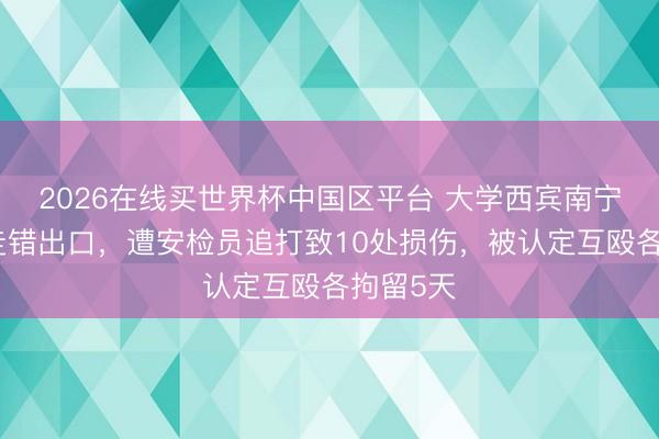2026在线买世界杯中国区平台 大学西宾南宁火车站走错出口，遭安检员追打致10处损伤，被认定互殴各拘留5天