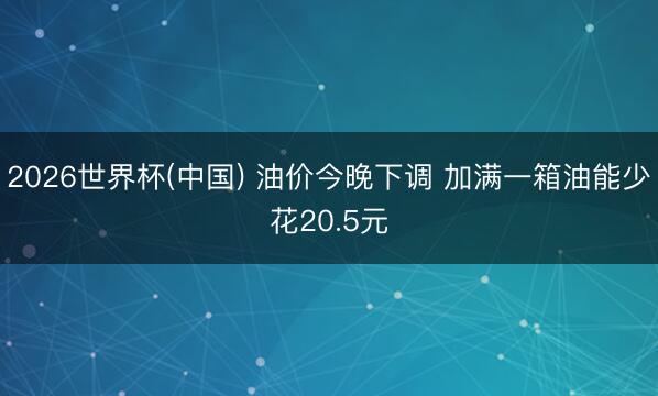 2026世界杯(中国) 油价今晚下调 加满一箱油能少花20.5元