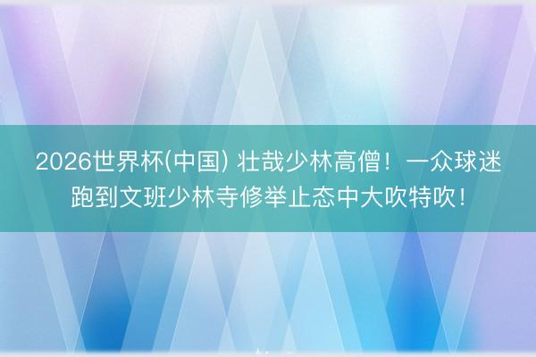 2026世界杯(中国) 壮哉少林高僧！一众球迷跑到文班少林寺修举止态中大吹特吹！