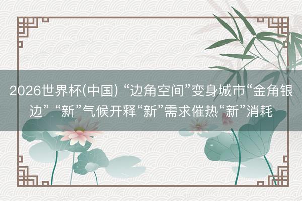 2026世界杯(中国) “边角空间”变身城市“金角银边” “新”气候开释“新”需求催热“新”消耗