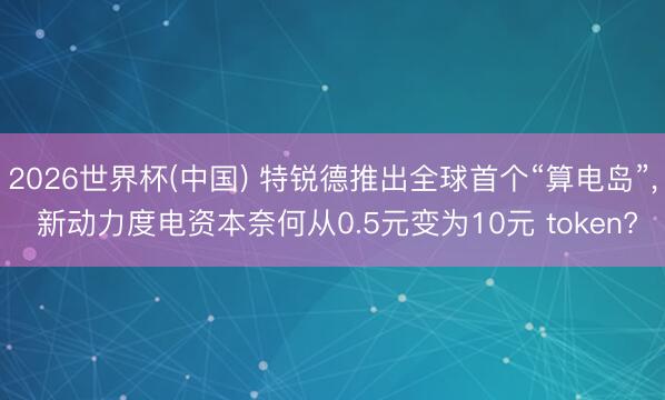 2026世界杯(中国) 特锐德推出全球首个“算电岛”， 新动力度电资本奈何从0.5元变为10元 token?