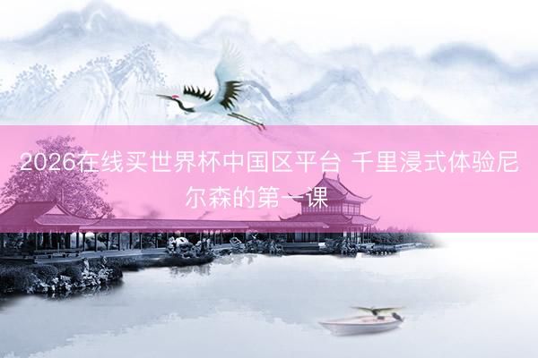 2026在线买世界杯中国区平台 千里浸式体验尼尔森的第一课⚽️
