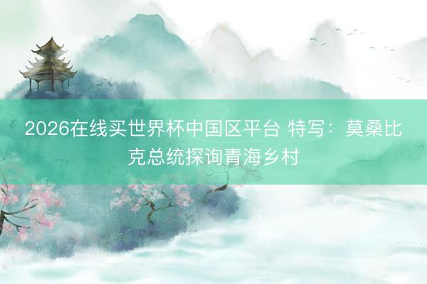 2026在线买世界杯中国区平台 特写：莫桑比克总统探询青海乡村