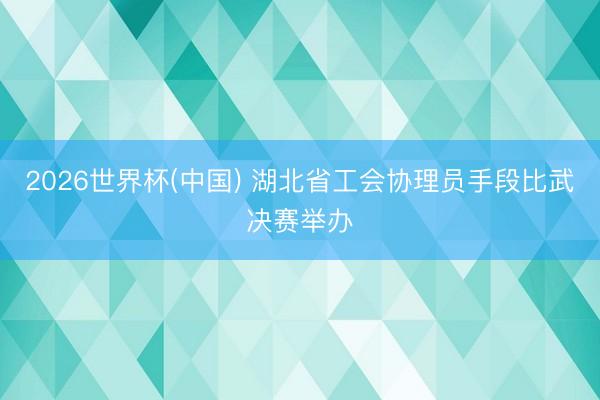 2026世界杯(中国) 湖北省工会协理员手段比武决赛举办