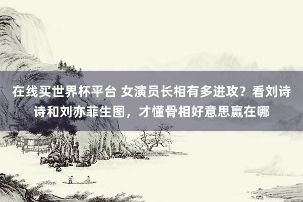在线买世界杯平台 女演员长相有多进攻？看刘诗诗和刘亦菲生图，才懂骨相好意思赢在哪